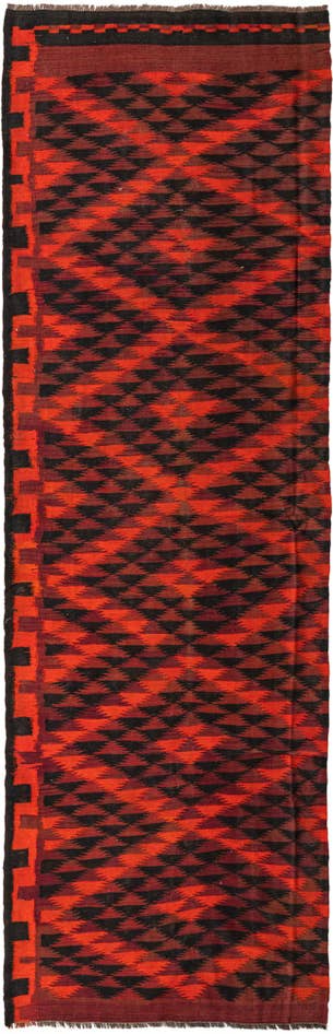Detail image of 4' 1 x 13' 2 Hand Woven Kilim Fars Wool Runner Rug