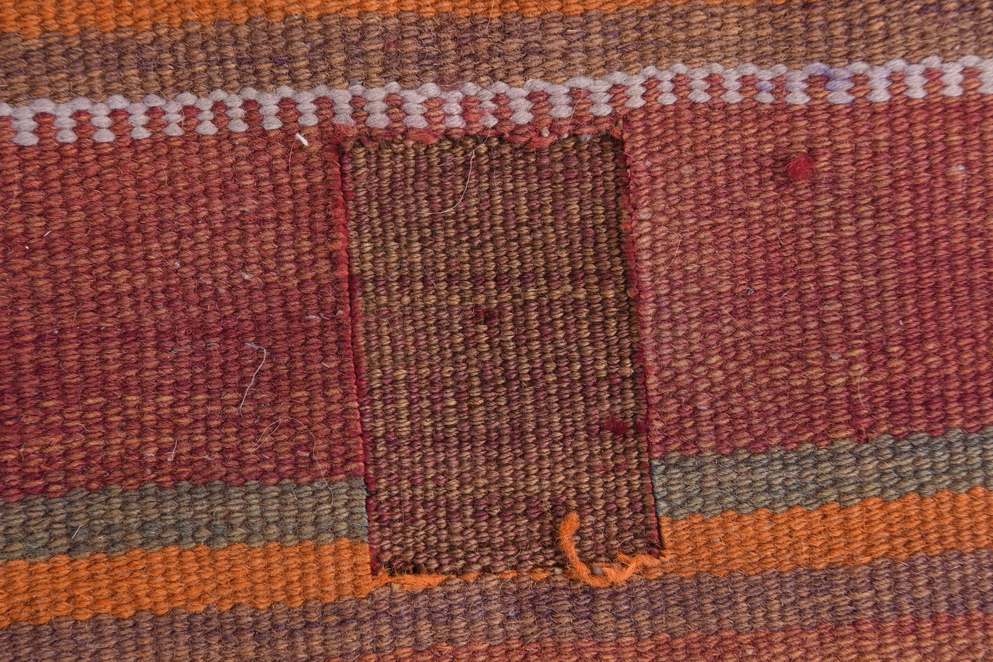 4' 3 x 9' 1 Hand Woven Kilim Fars Wool Runner Rug