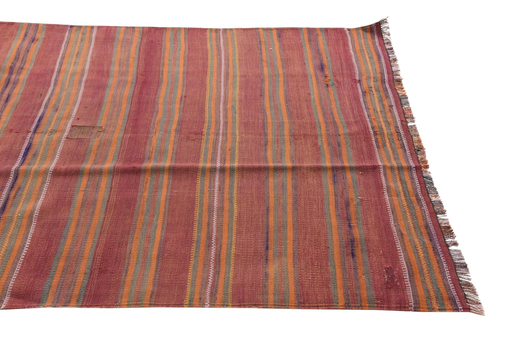4' 3 x 9' 1 Hand Woven Kilim Fars Wool Runner Rug