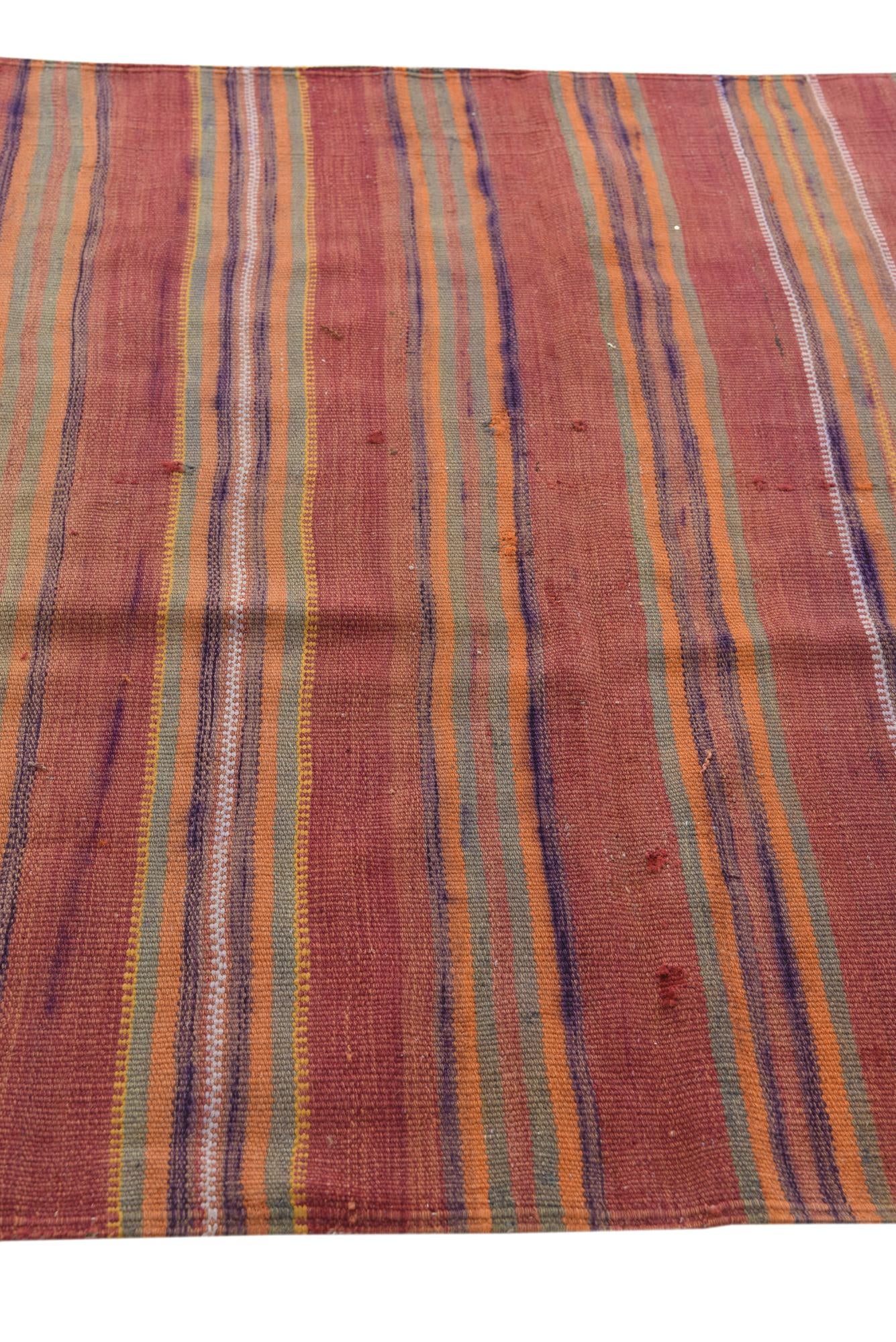 4' 3 x 9' 1 Hand Woven Kilim Fars Wool Runner Rug