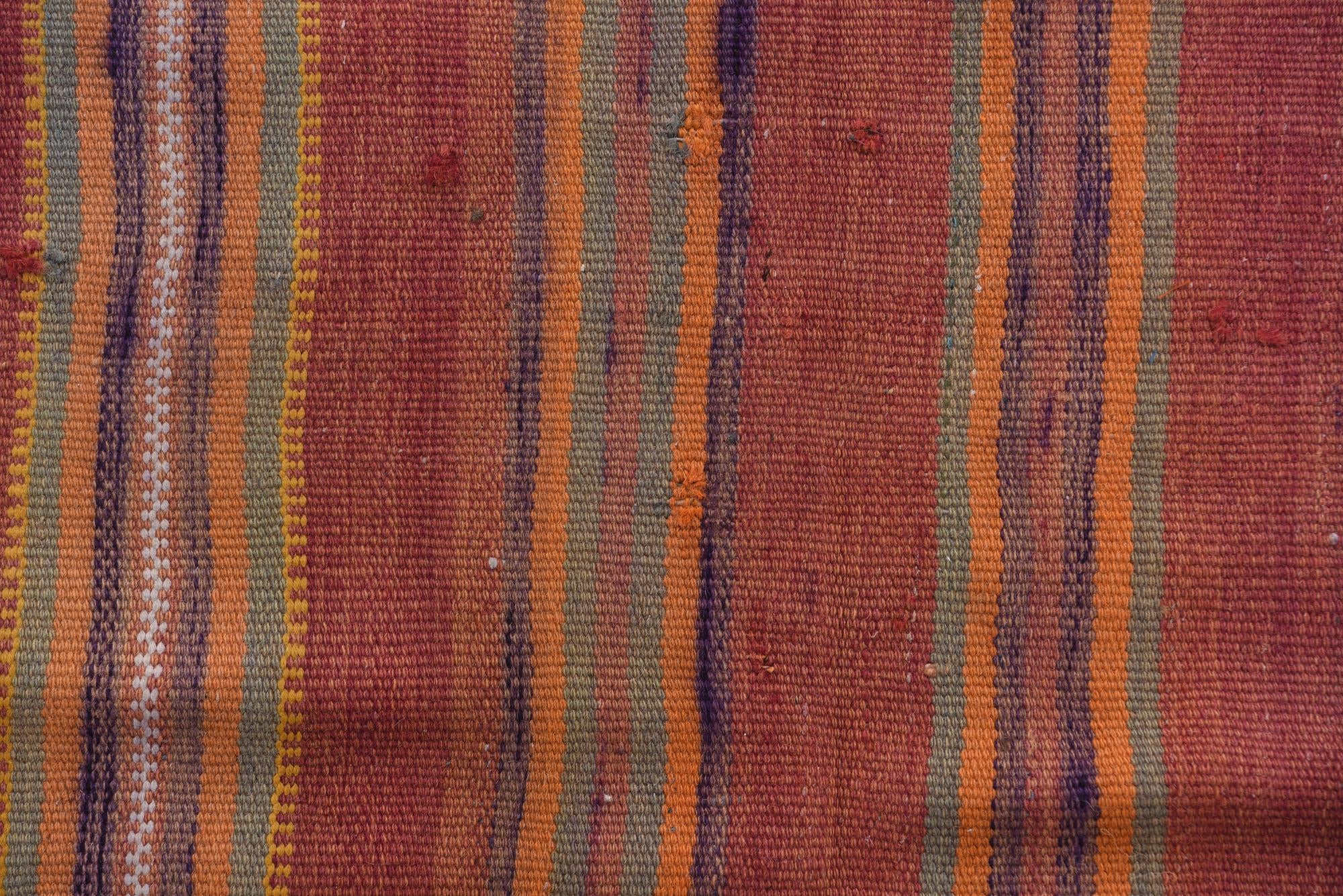 4' 3 x 9' 1 Hand Woven Kilim Fars Wool Runner Rug