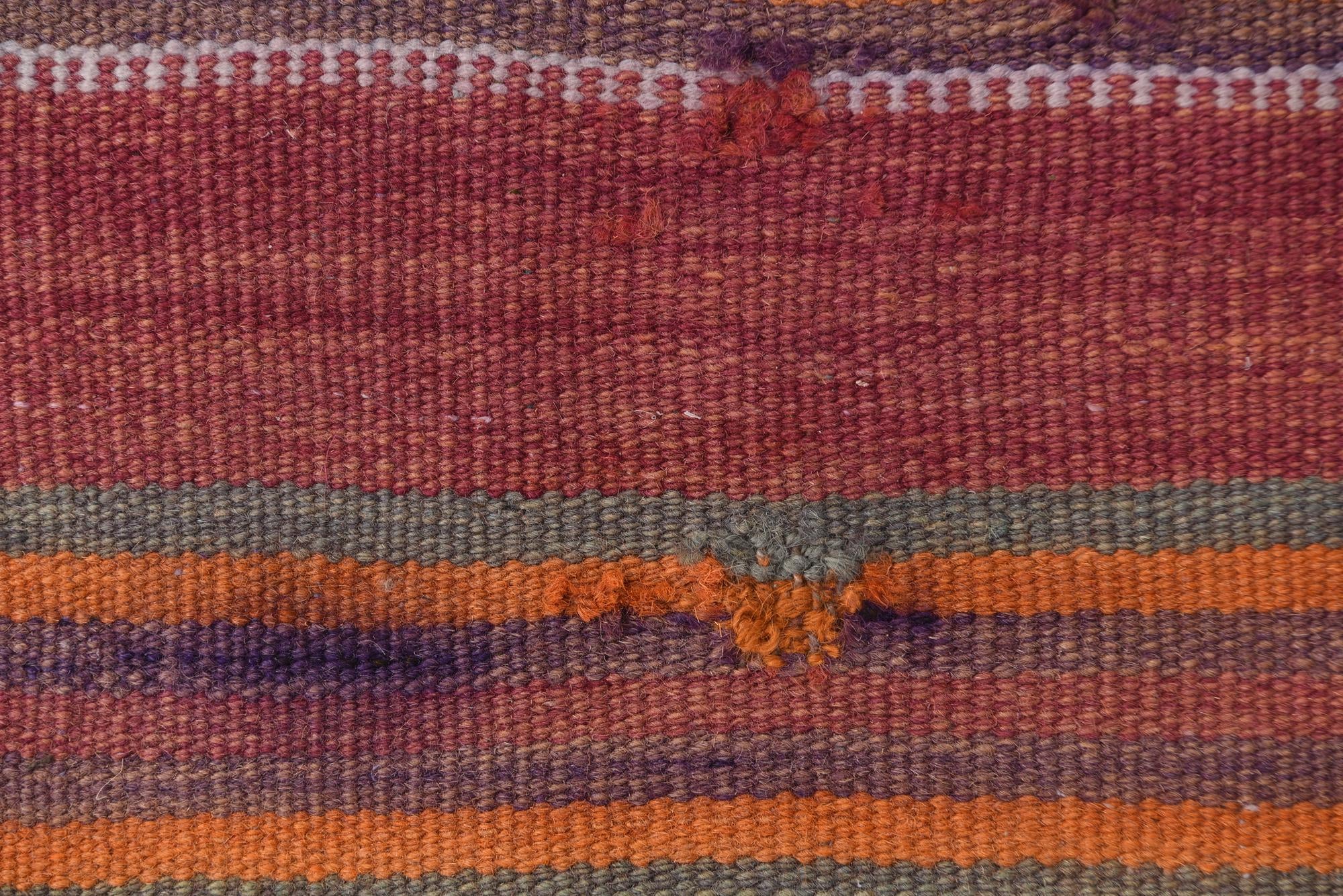 4' 3 x 9' 1 Hand Woven Kilim Fars Wool Runner Rug
