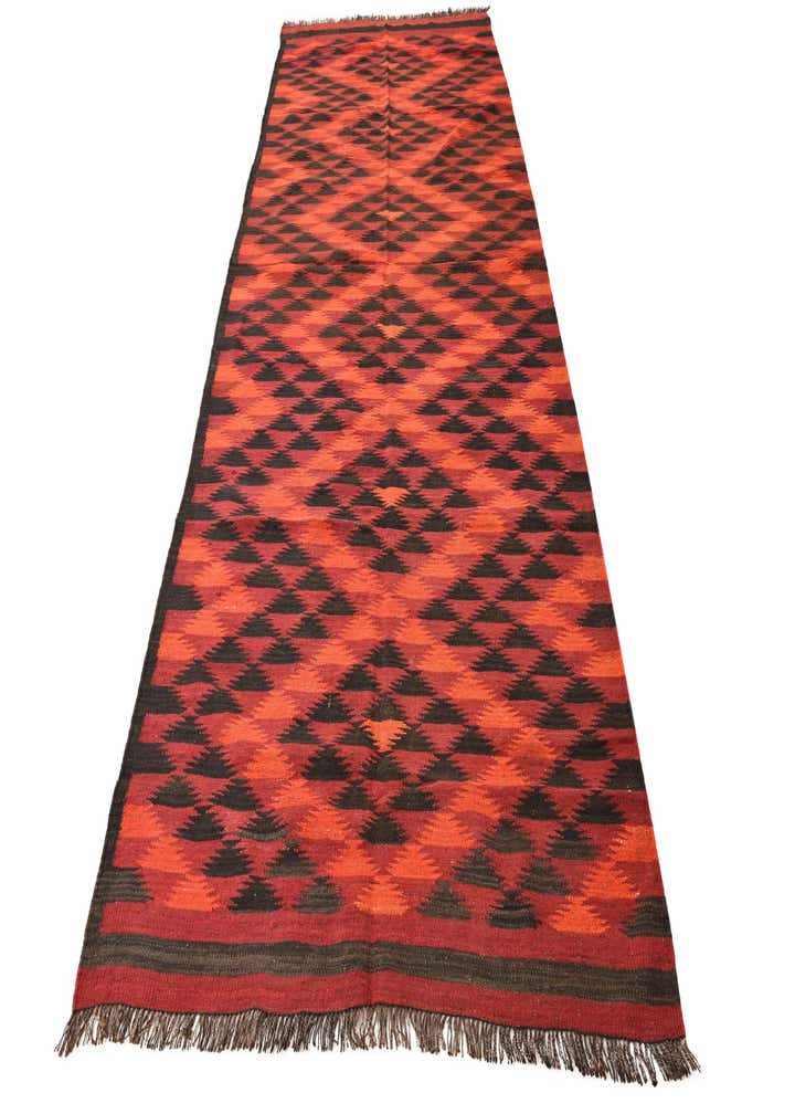 4' 6 x 11' 7 Hand Woven Kilim Fars Wool Runner Rug