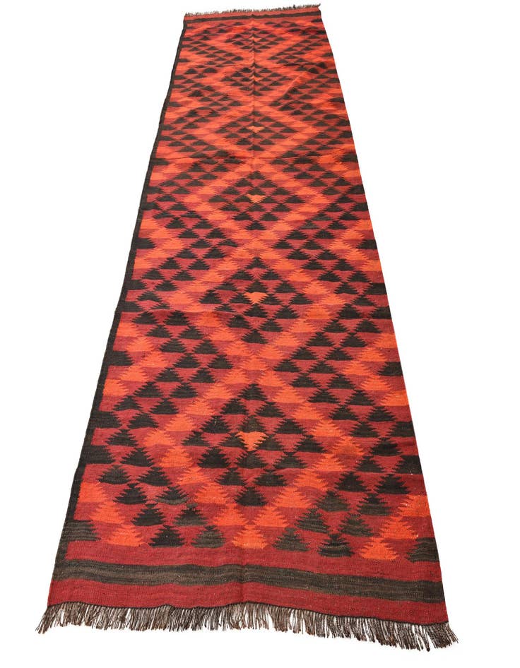 Detail image of 4' 6 x 11' 7 Hand Woven Kilim Fars Wool Runner Rug