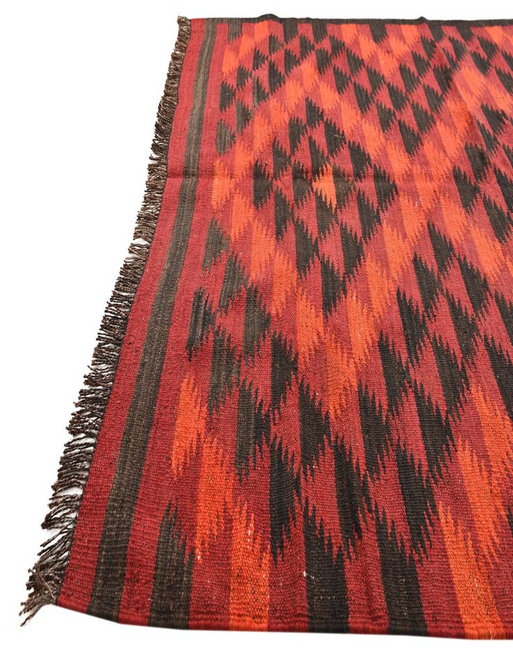 Detail image of 4' 6 x 11' 7 Hand Woven Kilim Fars Wool Runner Rug