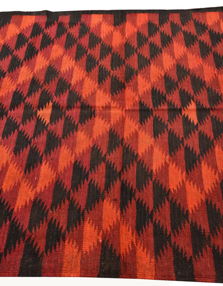 Detail image of 4' 6 x 11' 7 Hand Woven Kilim Fars Wool Runner Rug