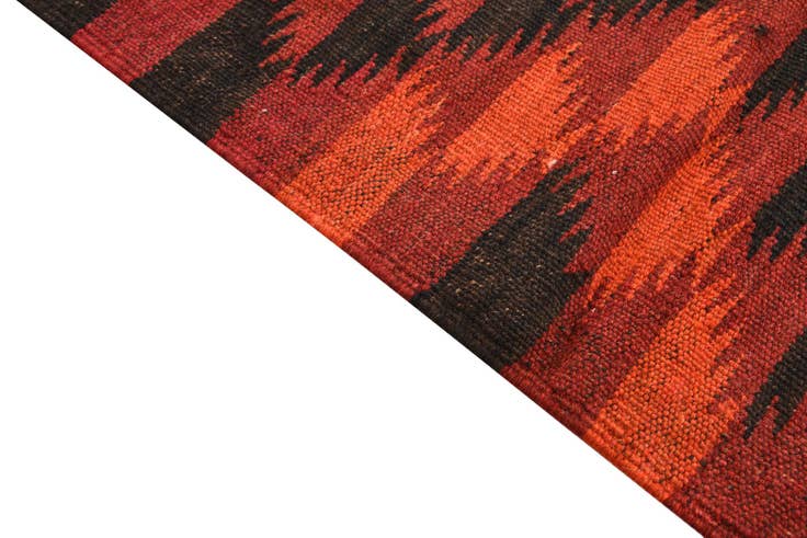 Detail image of 4' 6 x 11' 7 Hand Woven Kilim Fars Wool Runner Rug