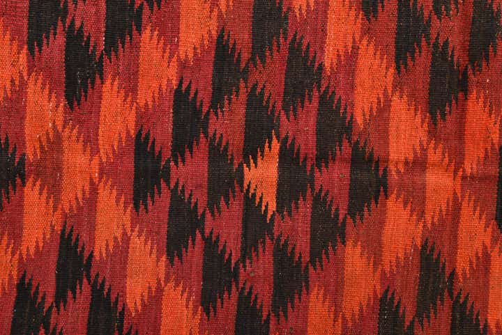 4' 6 x 11' 7 Hand Woven Kilim Fars Wool Runner Rug