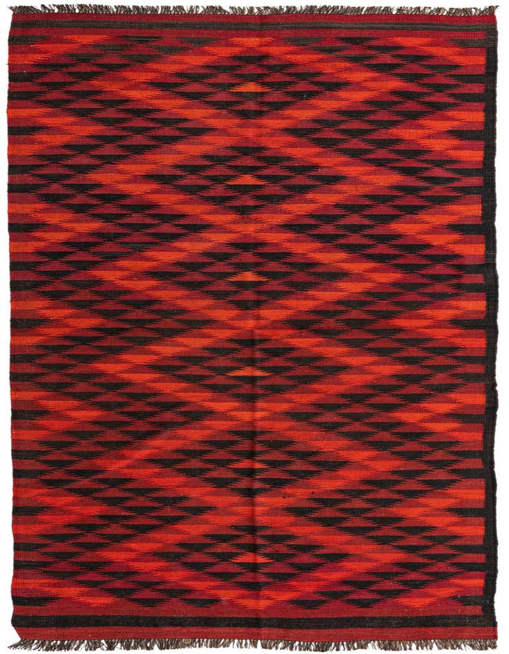 Detail image of 4' 6 x 11' 7 Hand Woven Kilim Fars Wool Runner Rug