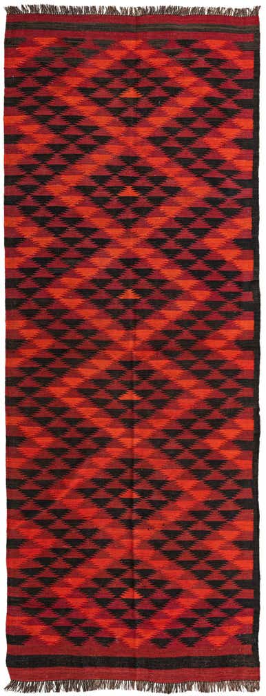 4' 6 x 11' 7 Hand Woven Kilim Fars Wool Runner Rug