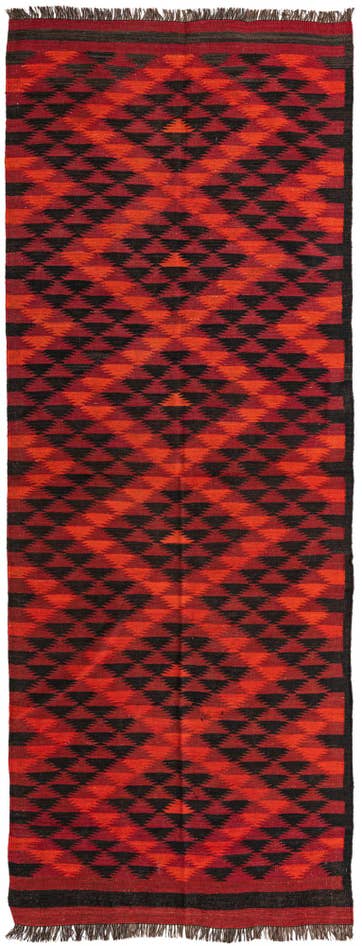 Detail image of 4' 6 x 11' 7 Hand Woven Kilim Fars Wool Runner Rug