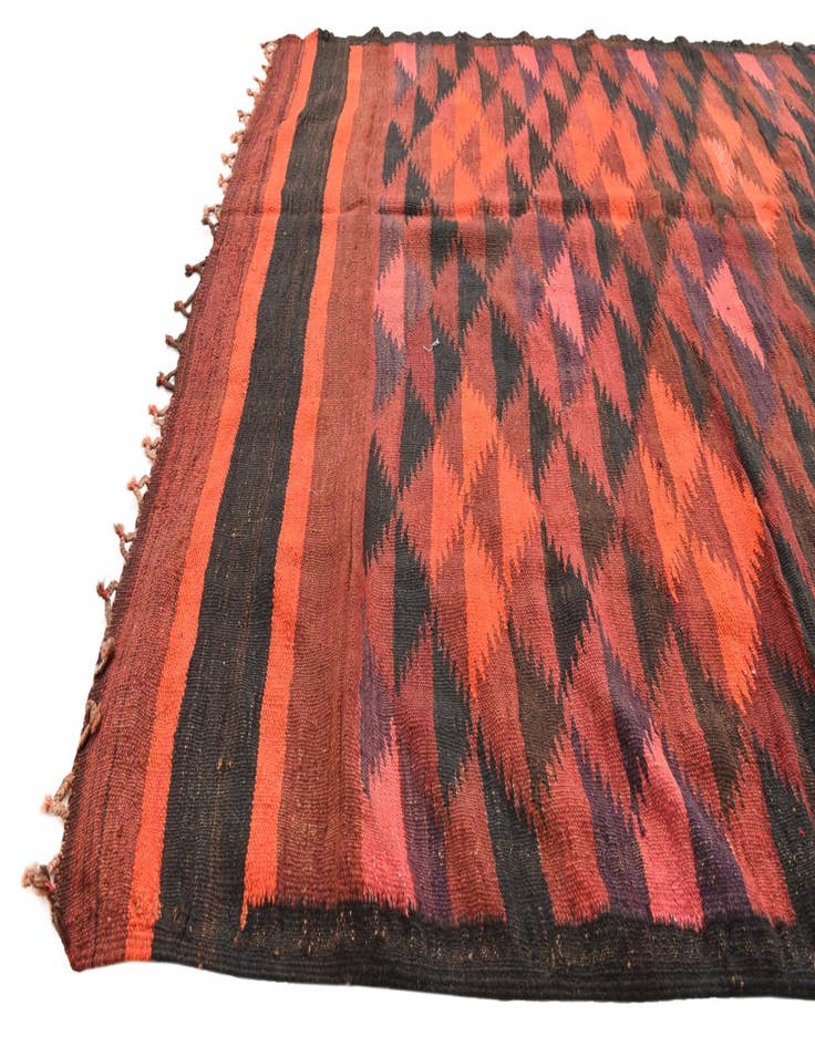 Detail image of 4' 4 x 12' 10  Hand Woven Kilim Fars Wool Runner Rug
