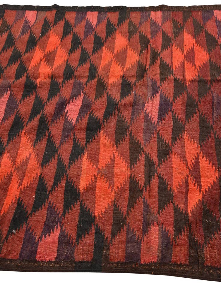 Detail image of 4' 4 x 12' 10  Hand Woven Kilim Fars Wool Runner Rug