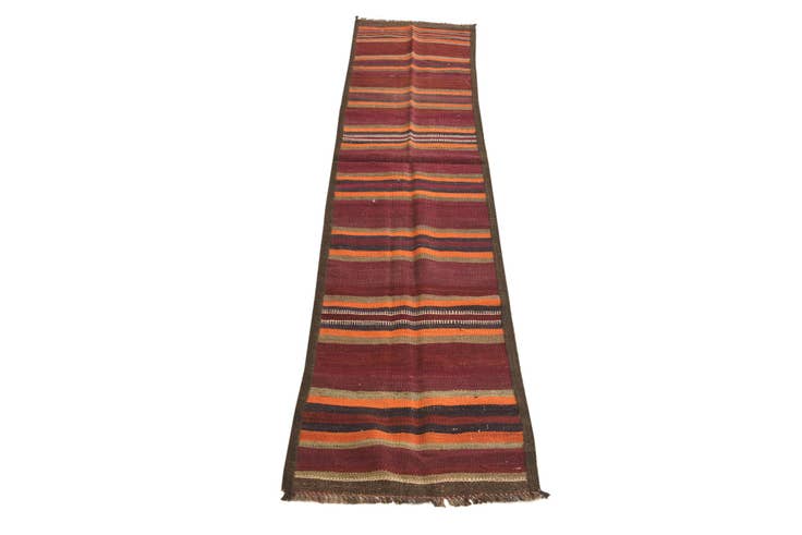 Detail image of 1' 9 x 9' Hand Woven Kilim Fars Wool Runner Rug