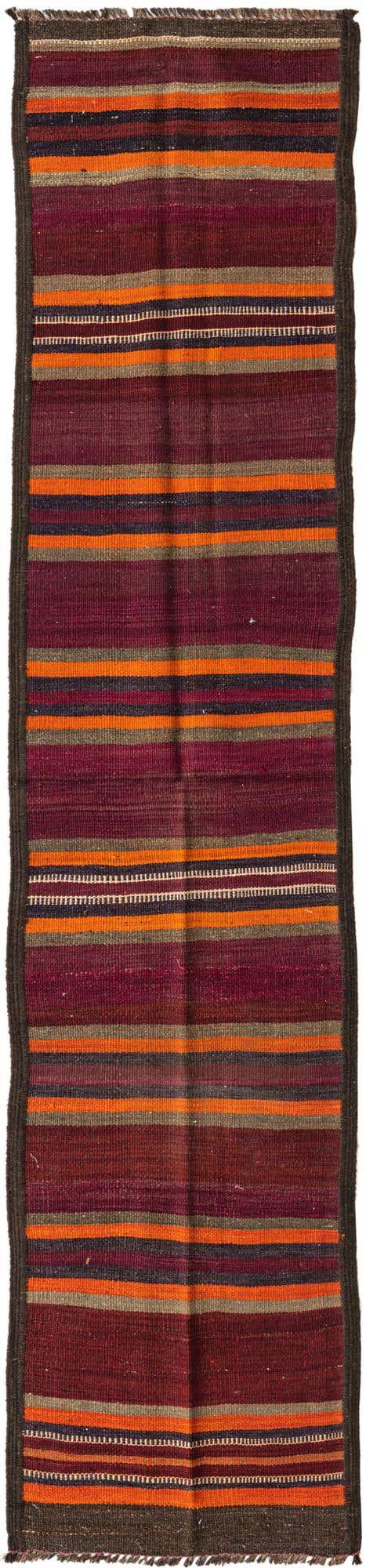 1' 9 x 9' Hand Woven Kilim Fars Wool Runner Rug