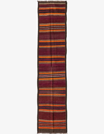 1' 9 x 9' Hand Woven Kilim Fars Wool Runner Rug