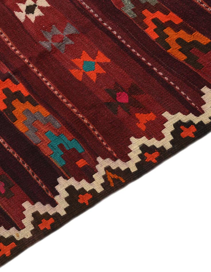 Detail image of 4' 8 x 9' 5  Hand Woven Kilim Fars Wool Runner Rug
