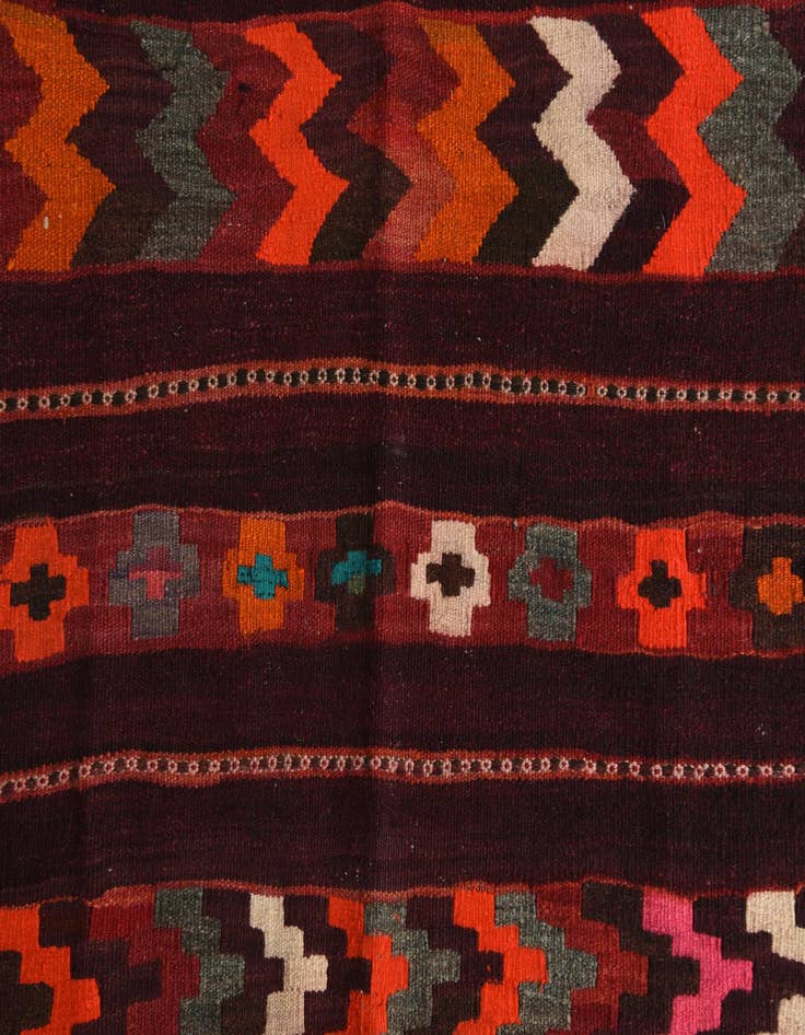 Detail image of 4' 8 x 9' 5  Hand Woven Kilim Fars Wool Runner Rug
