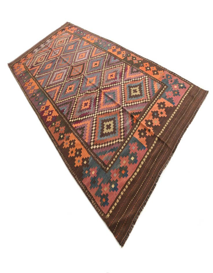 Detail image of 5' 10 x 13' 2 Hand Woven Kilim Fars Wool Runner Rug