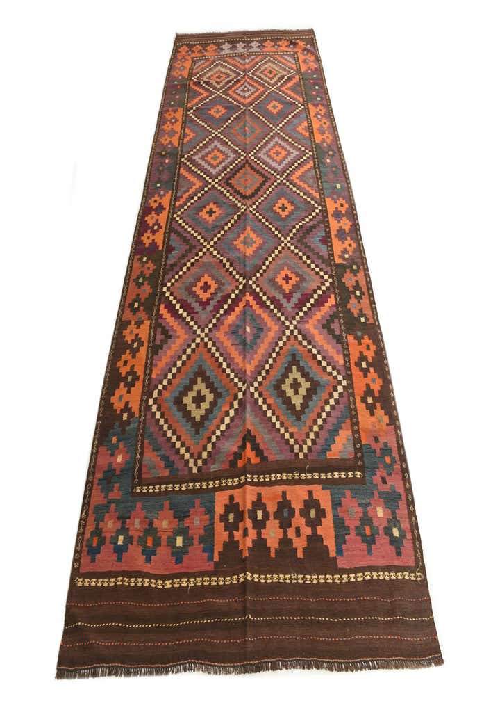 5' 10 x 13' 2 Hand Woven Kilim Fars Wool Runner Rug