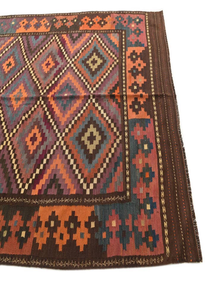 Detail image of 5' 10 x 13' 2 Hand Woven Kilim Fars Wool Runner Rug