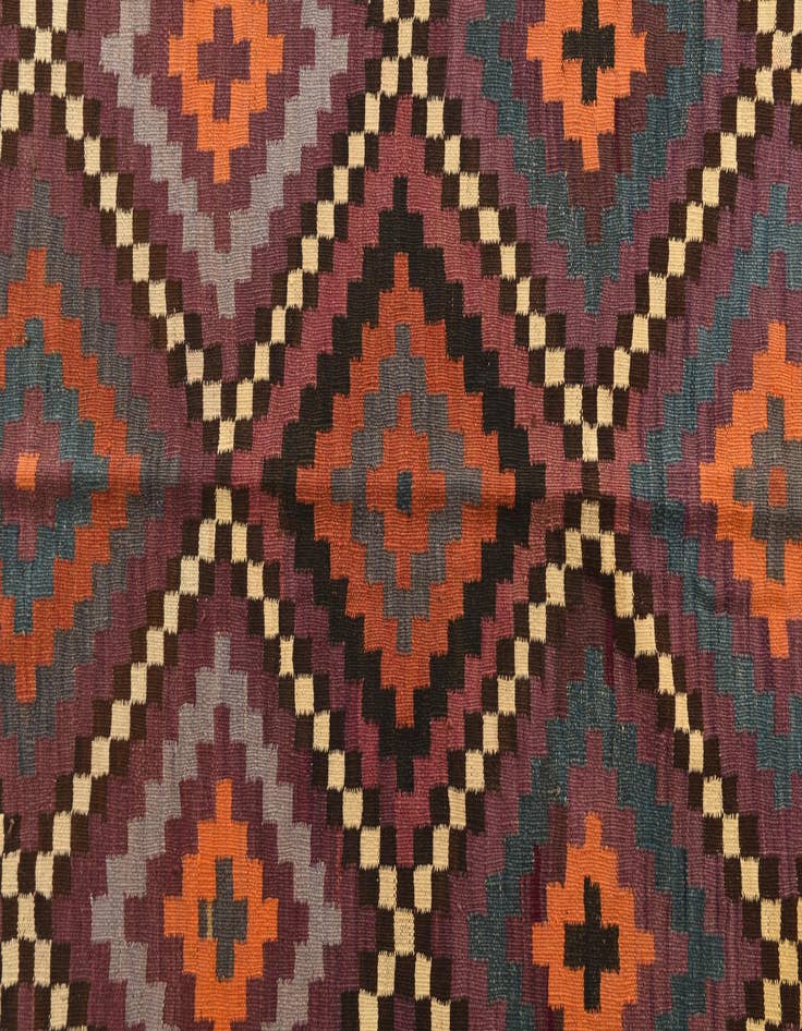 Detail image of 5' 10 x 13' 2 Hand Woven Kilim Fars Wool Runner Rug