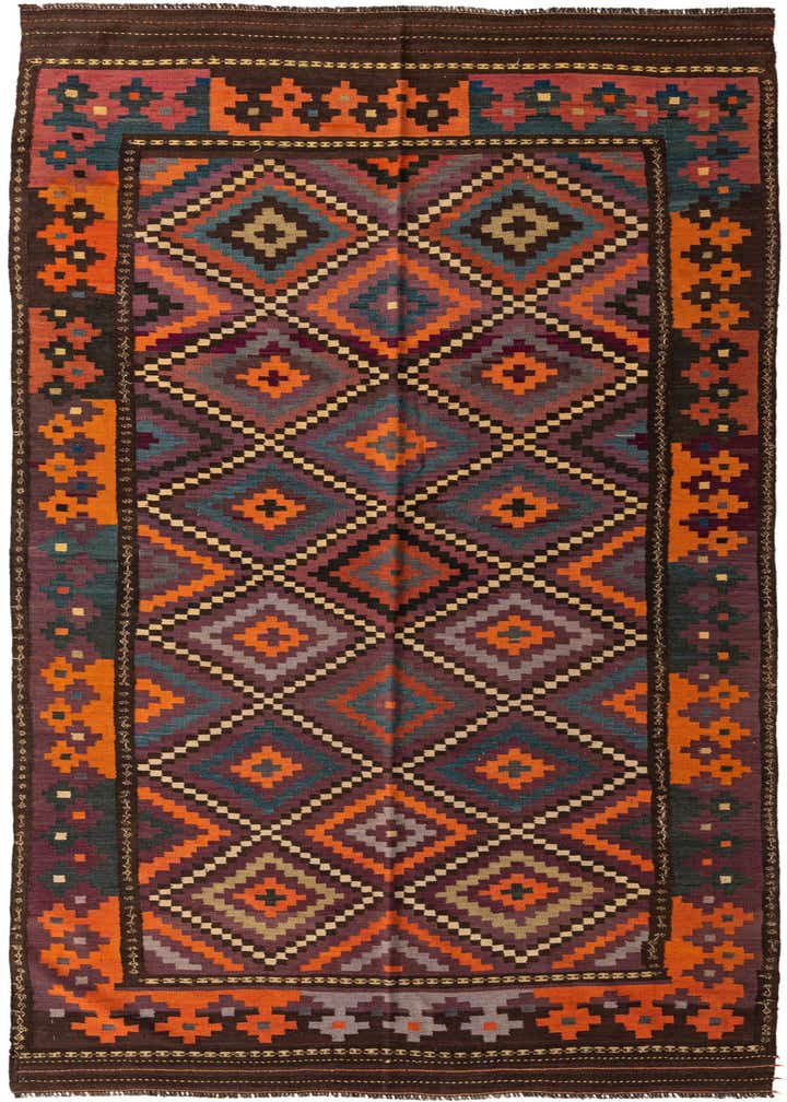 5' 10 x 13' 2 Hand Woven Kilim Fars Wool Runner Rug