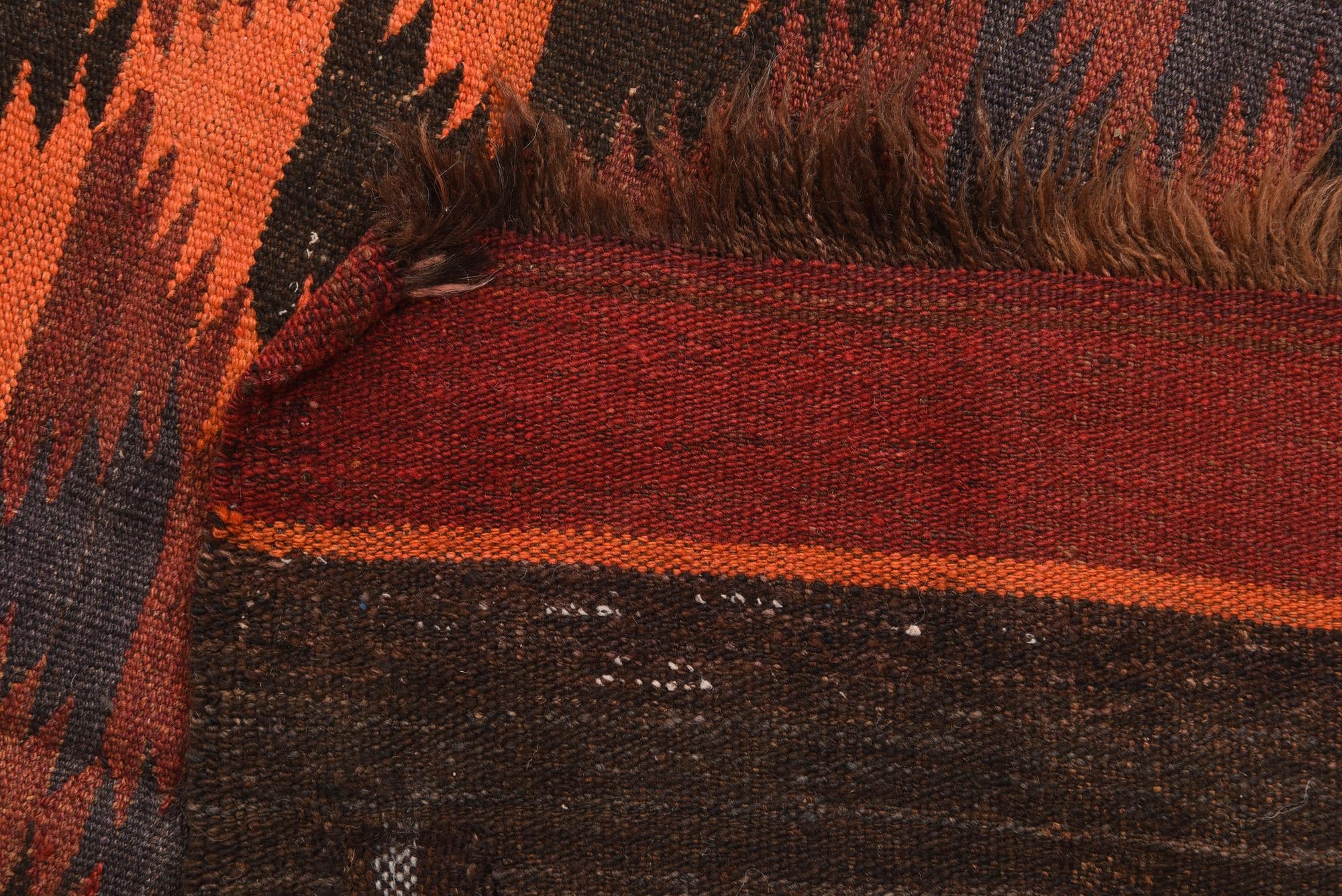 4' 6 x 14' 5 Hand Woven Kilim Fars Wool Runner Rug