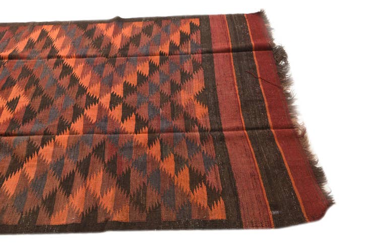 Detail image of 4' 6 x 14' 5 Hand Woven Kilim Fars Wool Runner Rug