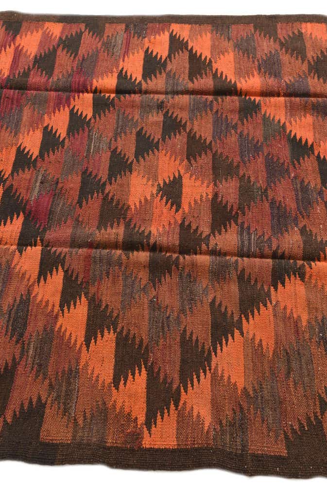 4' 6 x 14' 5 Hand Woven Kilim Fars Wool Runner Rug