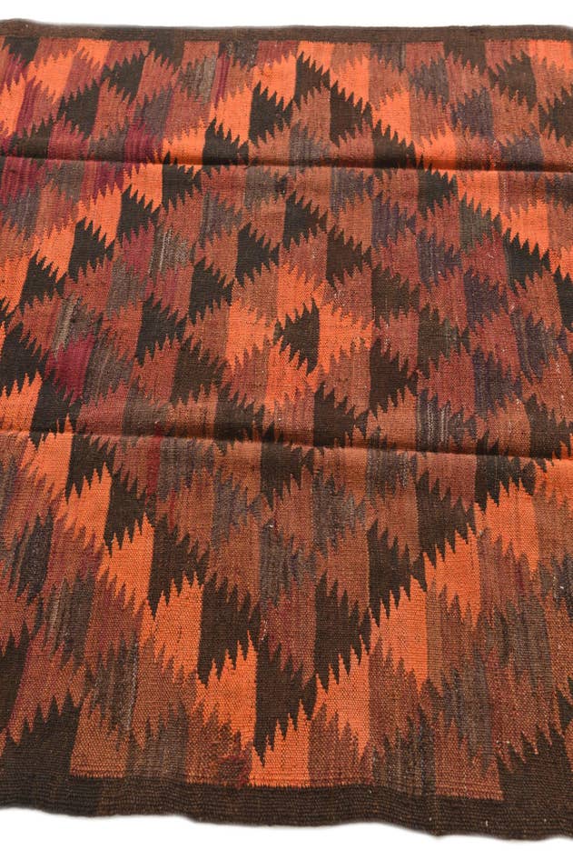 Detail image of 4' 6 x 14' 5 Hand Woven Kilim Fars Wool Runner Rug