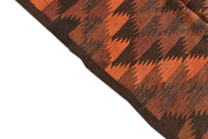 4' 6 x 14' 5 Hand Woven Kilim Fars Wool Runner Rug