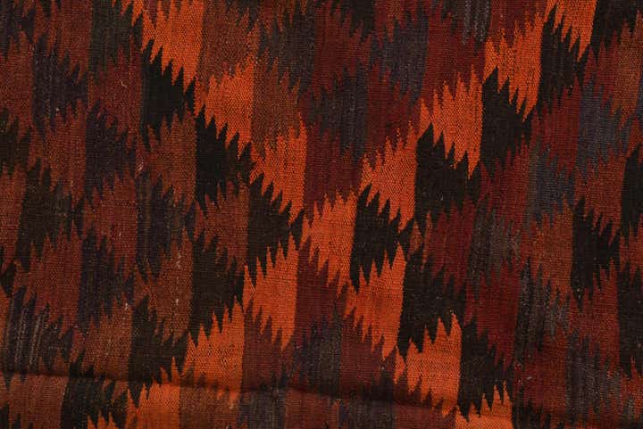4' 6 x 14' 5 Hand Woven Kilim Fars Wool Runner Rug