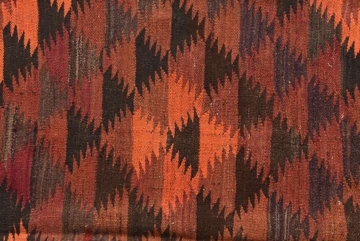 4' 6 x 14' 5 Hand Woven Kilim Fars Wool Runner Rug