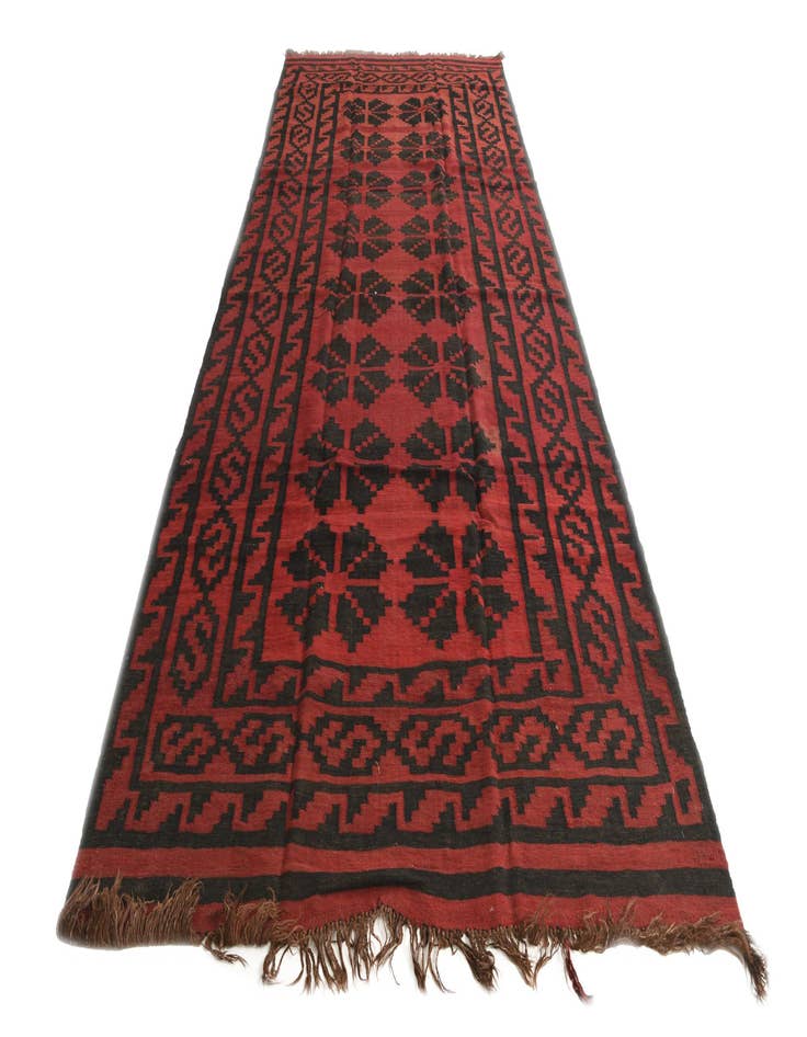 Detail image of 5' 7 x 13' 4  Hand Woven Kilim Fars Wool Runner Rug