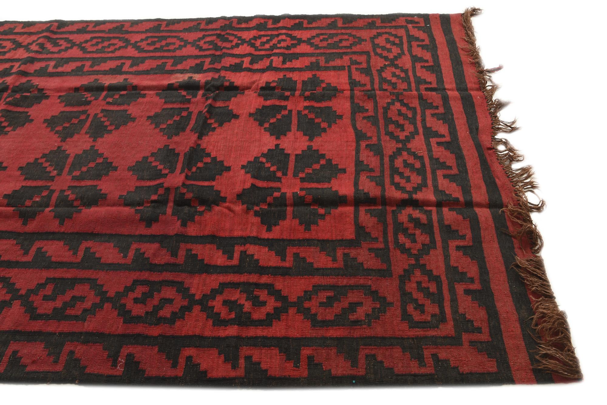 5' 7 x 13' 4 Hand Woven Kilim Fars Wool Runner Rug