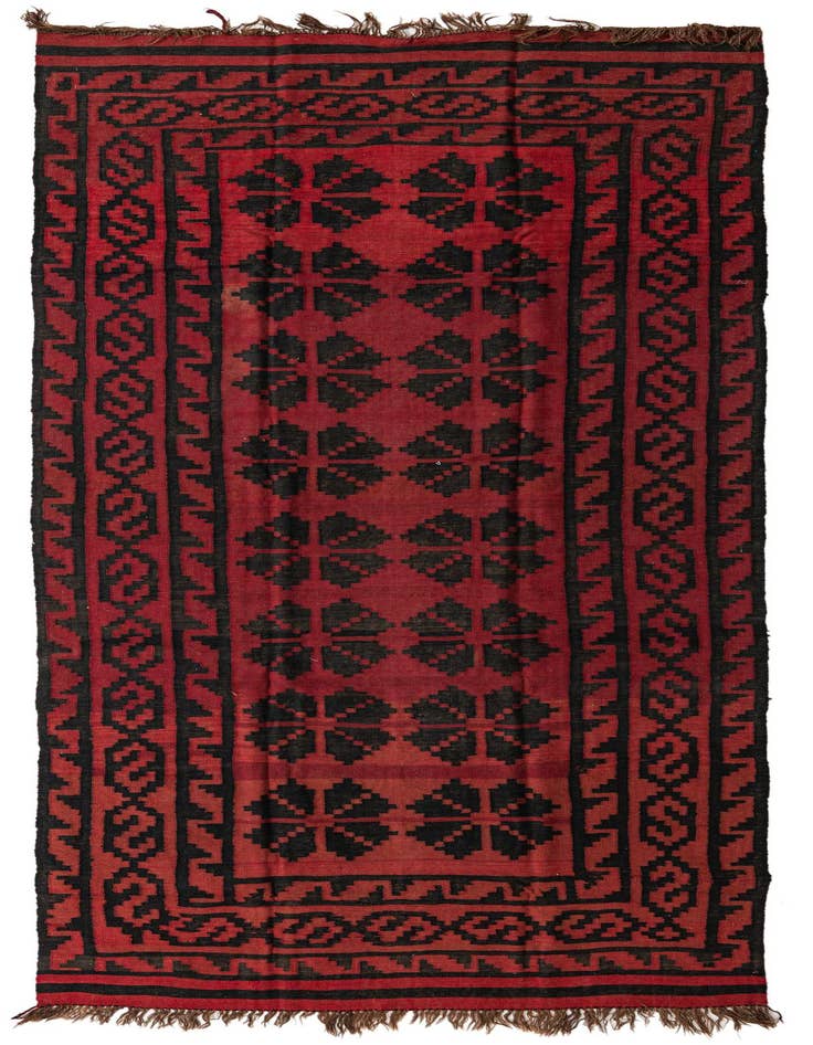 Detail image of 5' 7 x 13' 4 Hand Woven Kilim Fars Wool Runner Rug