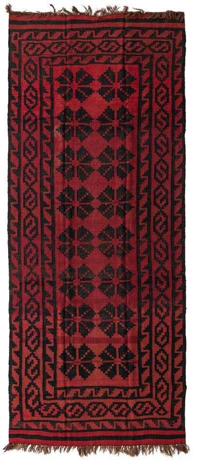 Detail image of 5' 7 x 13' 4 Hand Woven Kilim Fars Wool Runner Rug