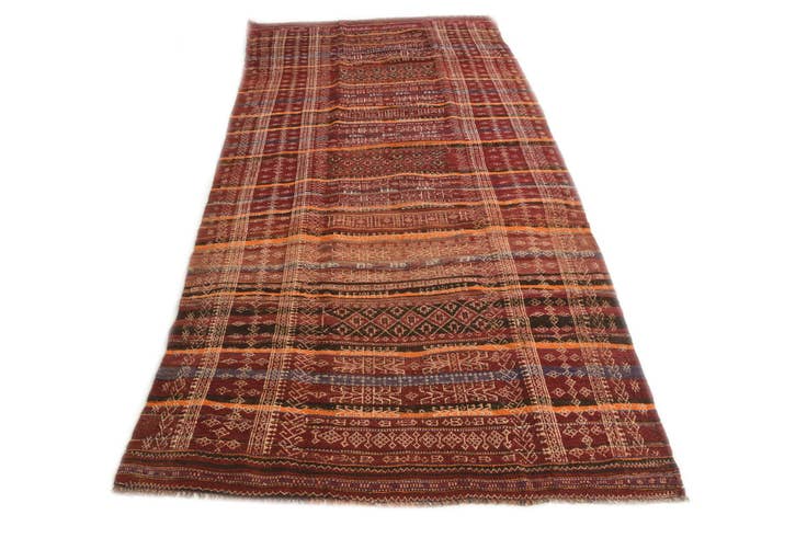 Detail image of 4' 9 x 10' 3 Hand Woven Kilim Fars Wool Runner Rug