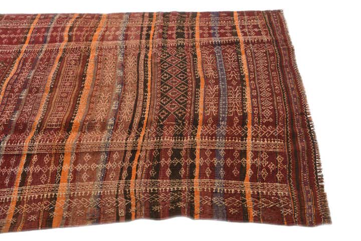 4' 9 x 10' 3 Hand Woven Kilim Fars Wool Runner Rug