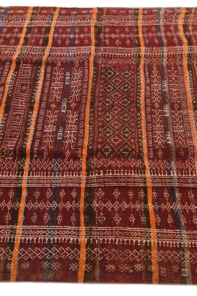 Detail image of 4' 9 x 10' 3 Hand Woven Kilim Fars Wool Runner Rug