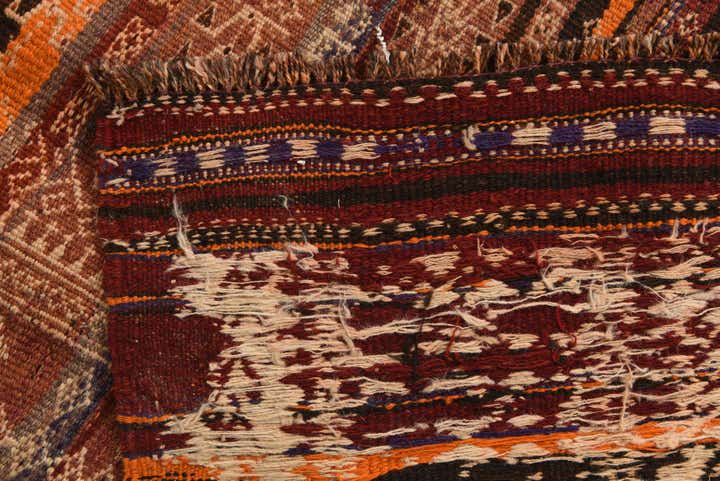 4' 9 x 10' 3 Hand Woven Kilim Fars Wool Runner Rug