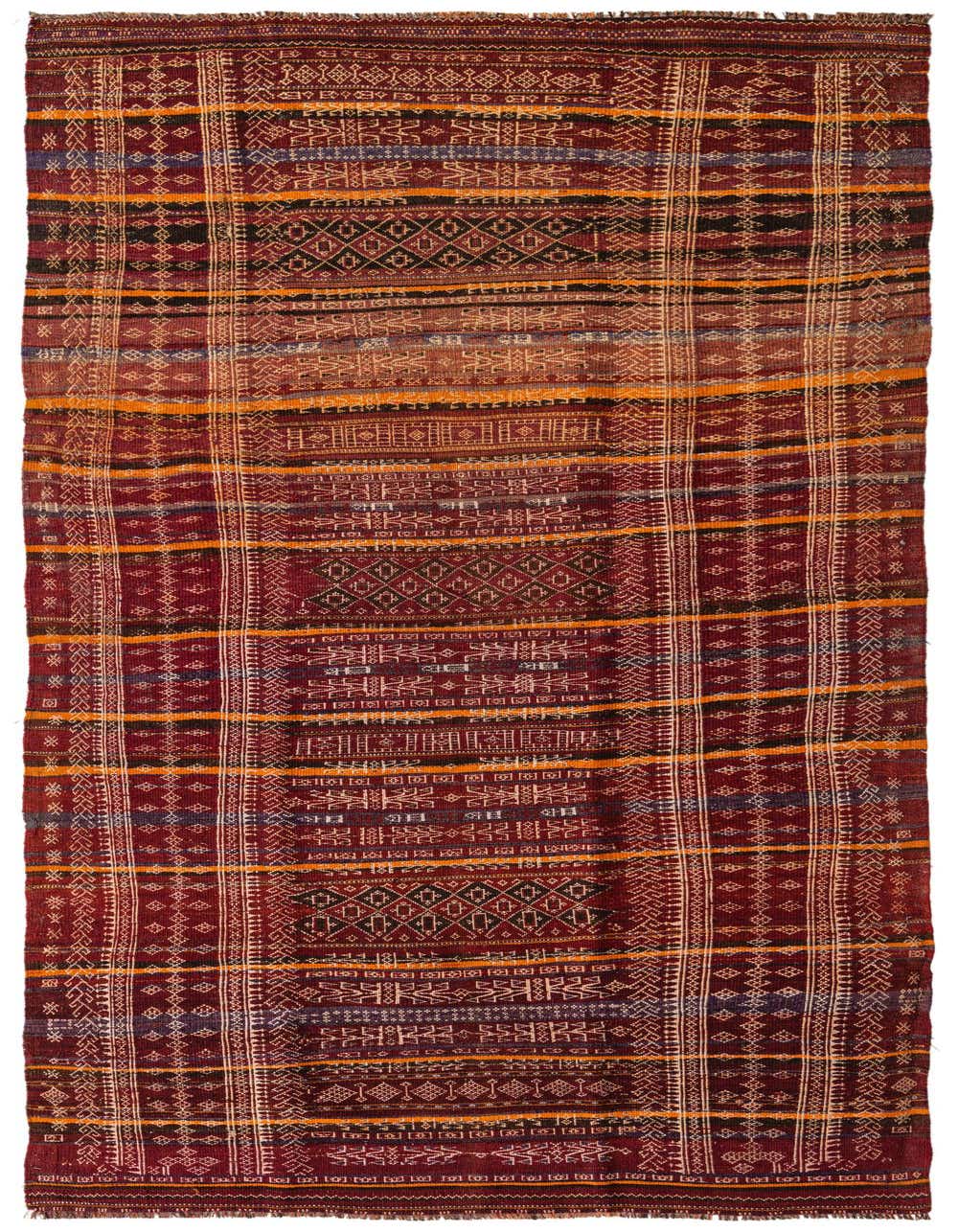 4' 9 x 10' 3 Hand Woven Kilim Fars Wool Runner Rug