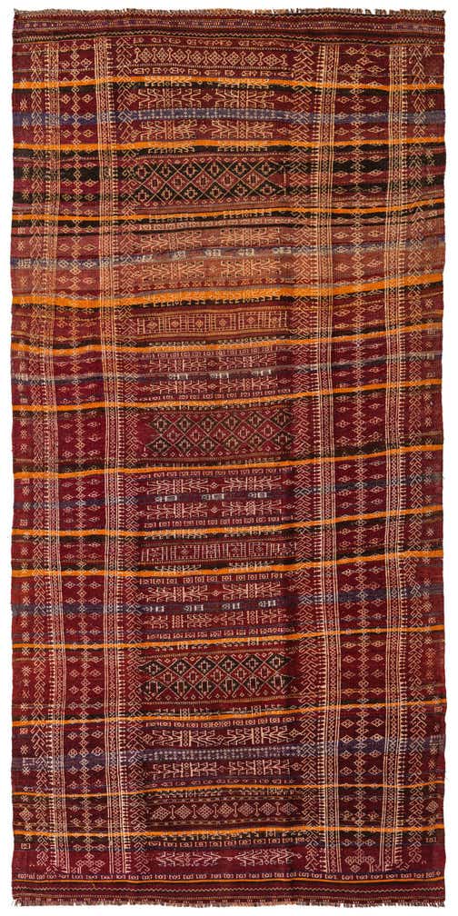 4' 9 x 10' 3 Hand Woven Kilim Fars Wool Runner Rug