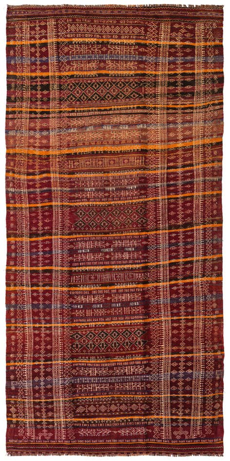 Detail image of 4' 9 x 10' 3 Hand Woven Kilim Fars Wool Runner Rug