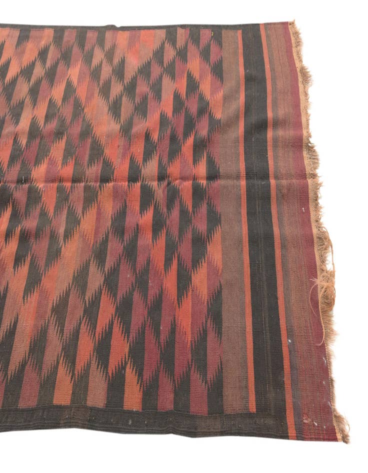 Detail image of 4' 5 x 12' 3  Hand Woven Kilim Fars Wool Runner Rug