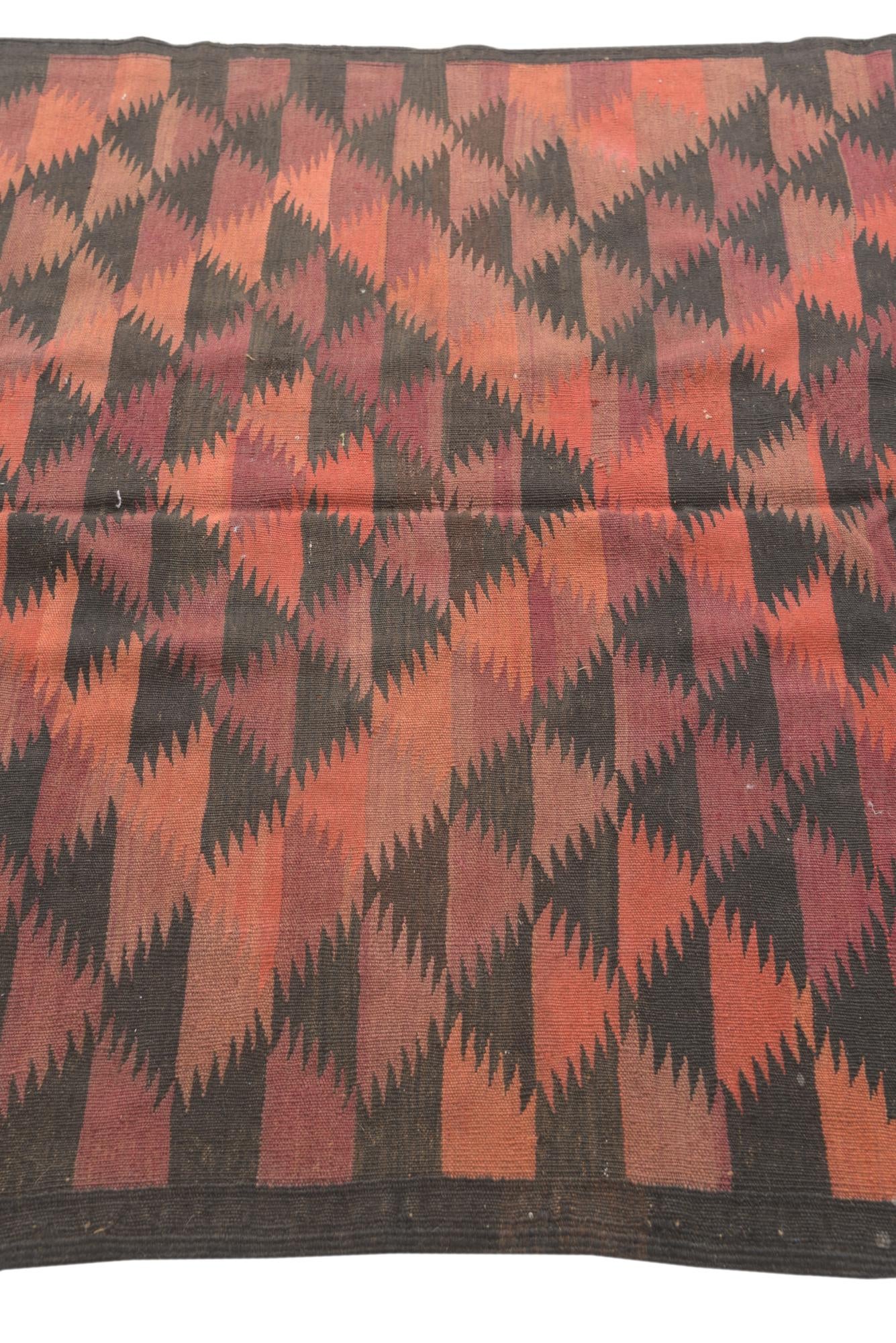 135cm x 375cm Hand Woven Kilim Fars Wool Runner Rug