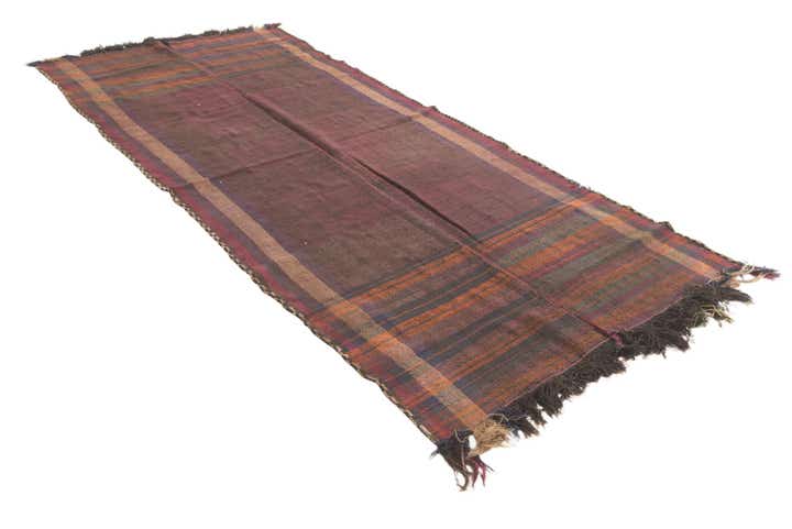 4' 7 x 10' 5 Hand Woven Kilim Fars Wool Runner Rug