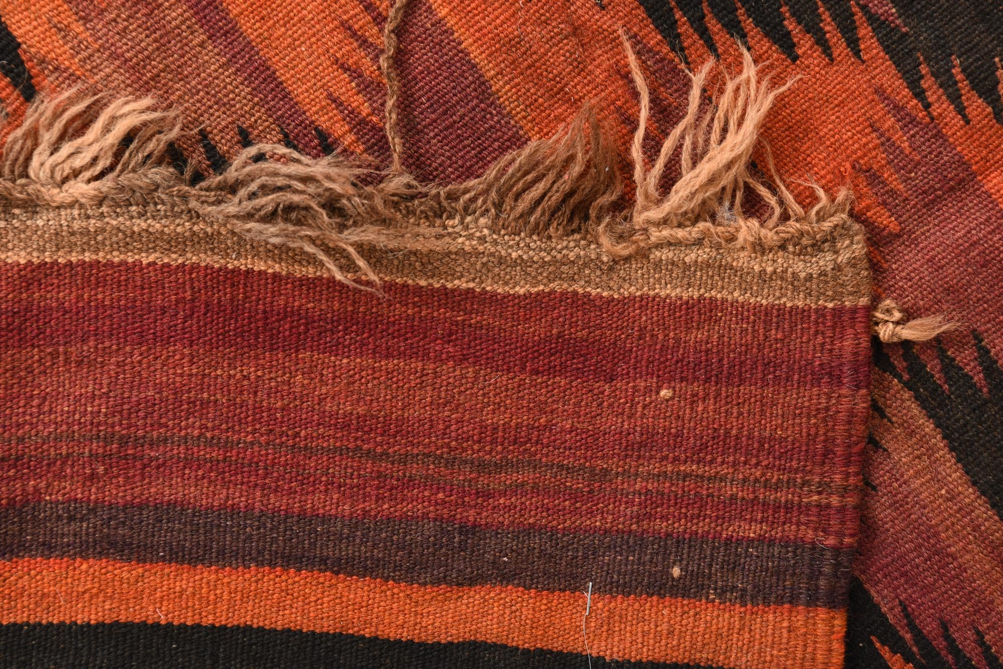 4' 5 x 11' 9 Hand Woven Kilim Fars Wool Runner Rug