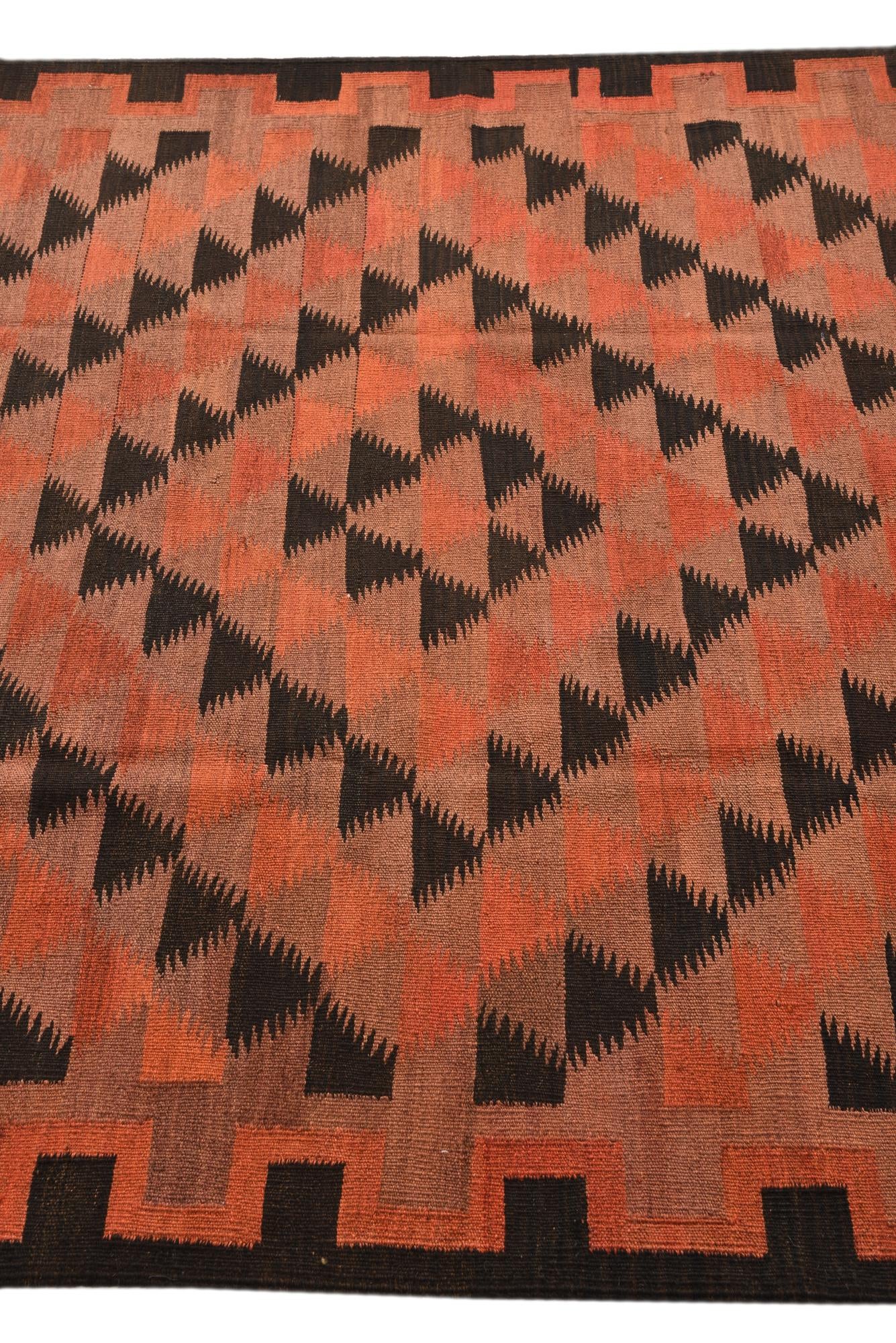 4' 8 x 15' 3 Hand Woven Kilim Fars Wool Runner Rug
